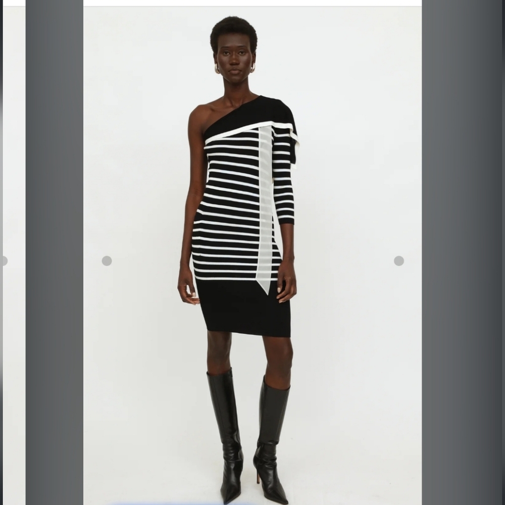 Jean Paul Gaultier Black and White Knit Knit Dress